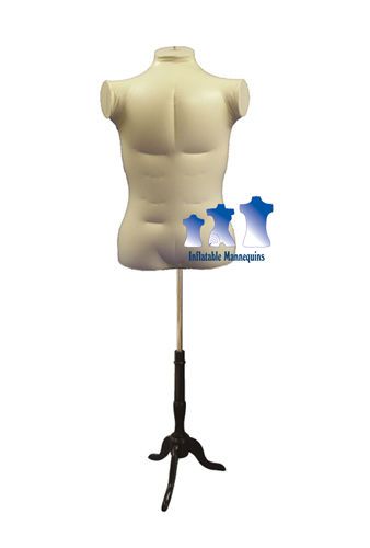 Inflatable Male Torso, Extra Large, Ivory and MS7B Stand