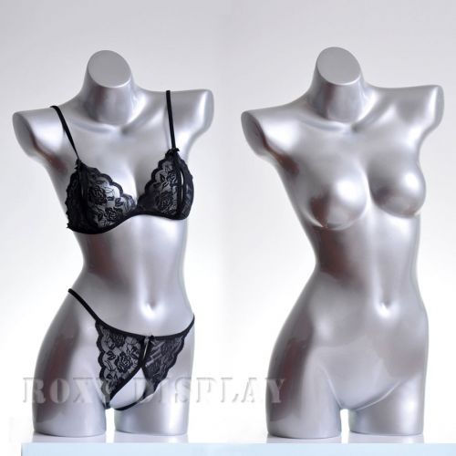 Fiberglass Mannequin Dress Form Display Torso Half Body Manikin MZ-BL2SILVER