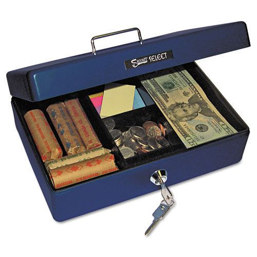 PM Company Compact-size Cash Box, Sleek Design, 4-Compartment Tray, 2 Keys,