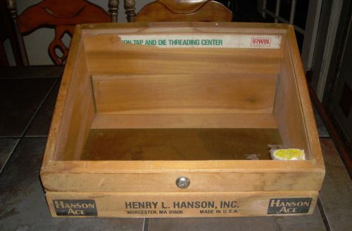 Vintage henry l hanson ace tap &amp; die wood display case cabinet for sale