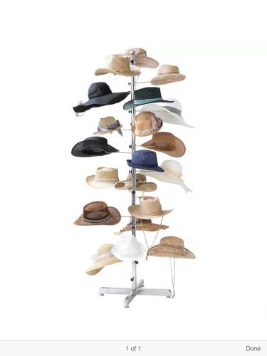 New Floor Display Retail Hat Cap Rack Rotating Spinner Stand Chrome Construction