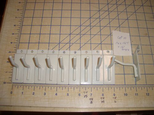10 Lot Size 1.5&#034; White Metal Slatwall Hook Pre Drilled Hole Paintable