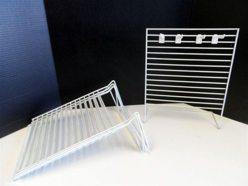 A01550 Lot of 6 Metal Stand-Alone Display Racks White