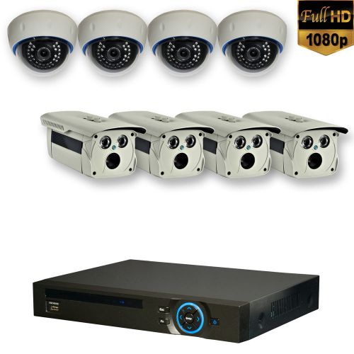 CCTV 8CH Full 1080P  2M IP camera Security kit with Recorder 2TB HDD IOS Androi