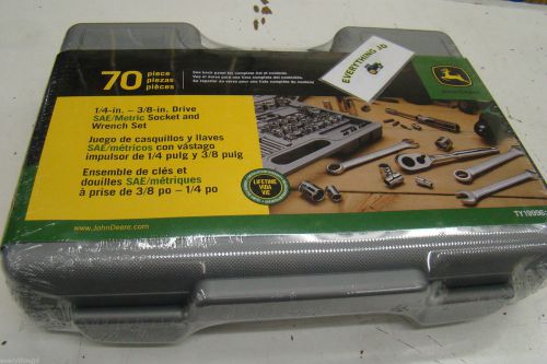 John Deere 70-Piece 1/4&#034; - 3/8&#034; Drive SAE/Metric Socket and Wrench Set - TY19996