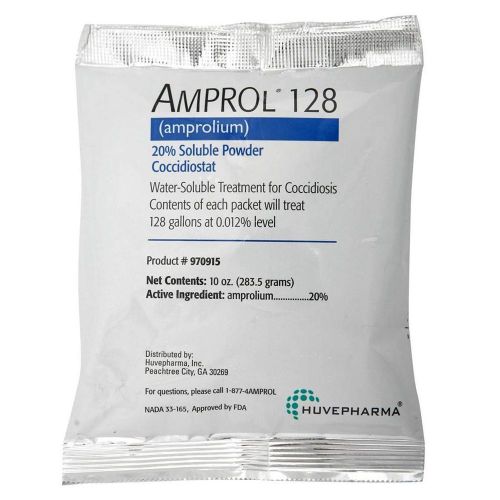 Amprol 128 Amprolium 20% Soluble Powder Coccidiosis 10oz Treats 128gal