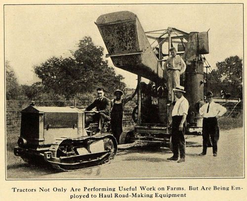 1920 print tractor tank farm agriculture farming road original historic ilw2 for sale
