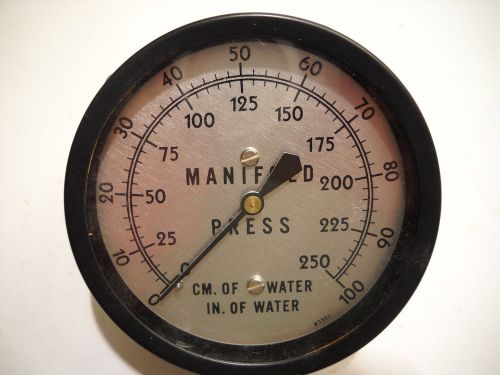 83352 MANIFOLD PRESSURE GAUGE CM/IN OF WATER 0-100 2-1/2&#034;  1/4&#034; NPT NEW NO BOX