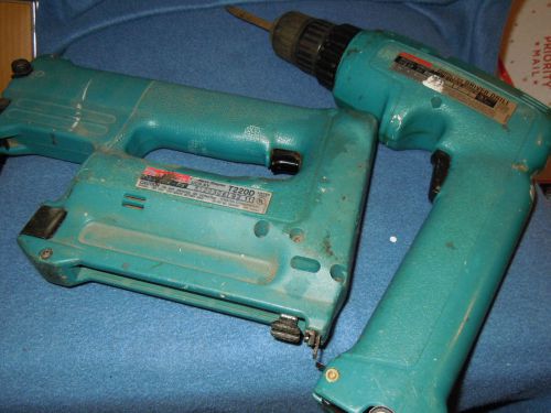 2 makita cordless tools, stapler and drill