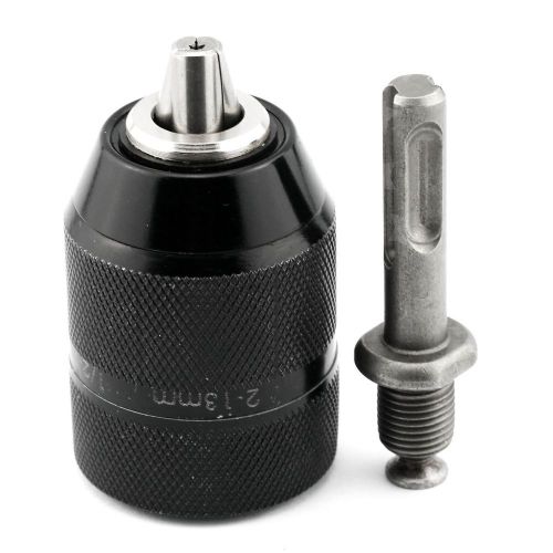 Quick and easy 2-13mm keyless drill chuck w/ sds adaptor hand tool set g132 for sale