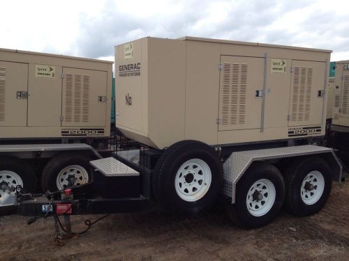 Generac 50 kw generator portable tandem axle trailer with fuel tank single phase for sale