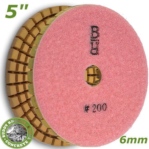 Buddy rhodes 5&#034; 200g 6mm thick wet concrete countertop diamond polishing pad for sale