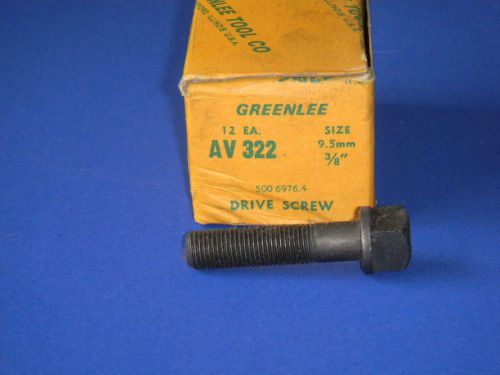 GREENLEE Model AV 322 3/8&#034; Drive Screw for Round Radio Chassis Knockout Punch