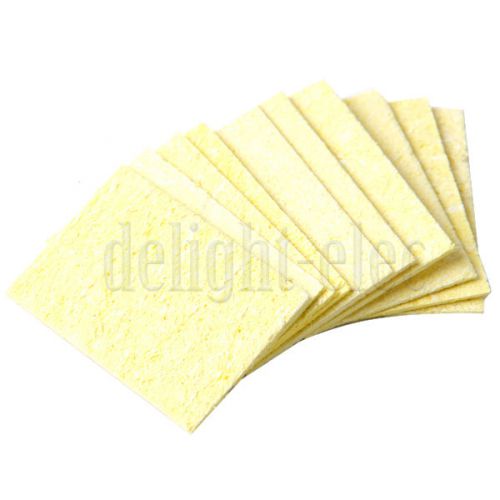 10pcs Soldering Iron Solder Tip Welding Cleaning Sponge Yellow 5x3.5x0.6cm DG