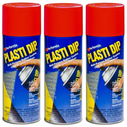 3-PACK Performix PLASTI DIP RED 11OZ Spray CAN Rubber Handle Coating