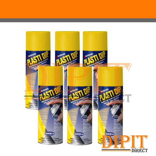 Performix Plasti Dip Matte Yellow 6 Pack Rubber Coating Spray 11oz Aerosol Cans