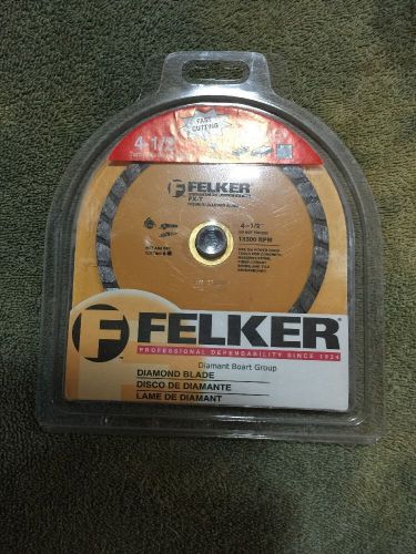 Felker 4.5&#034; Continuous Rim Turbo Concave Diamond Blade Granite Fiber Cement Bd