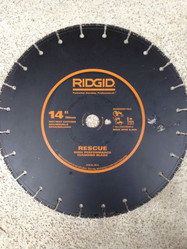Ridgid rc14 rescue 14&#034; dry/wet cutting diamond saw blade for sale