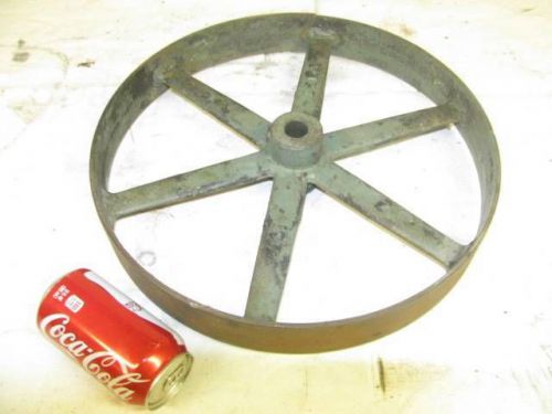 Antique Cast Iron 15-1/8 Hit &amp; Miss Gas Steam Engine Line Shaft Flat Belt Pulley