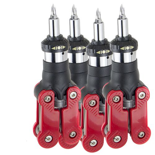 Lot of 4, New 15-in-1 Ratchet Screwdriver with Hex Key Wrench: Adjustable Handle