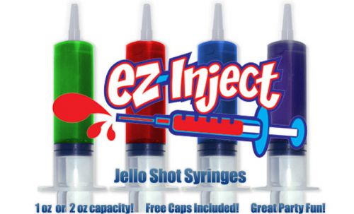 50 ez-inject jello shot syringes injectors large 2.5oz - free shipping for sale
