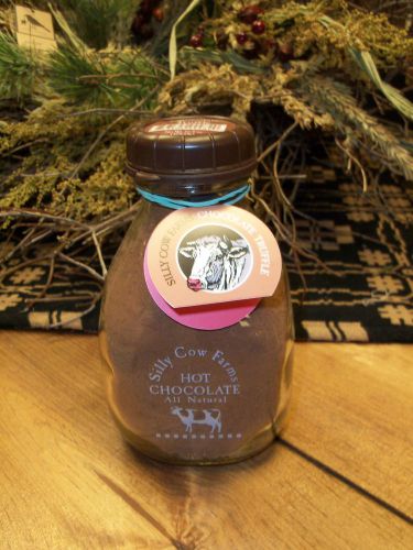 Hot Chocolate Truffle Mix 16.9 oz in a reusable Glass Milk Bottle