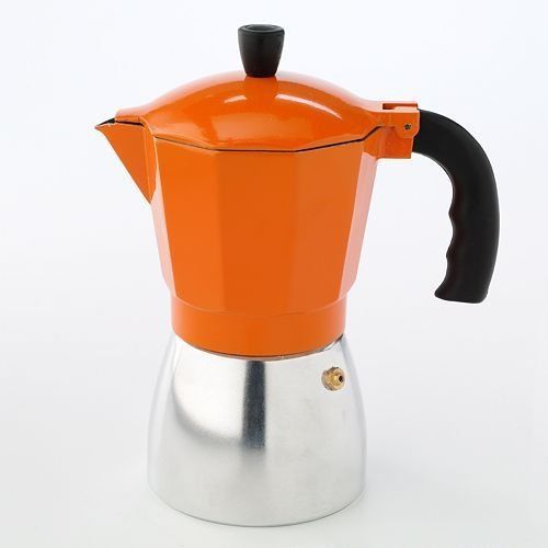 New imusa  b120-43o  aluminum coffeemaker  6-cup  orange for sale