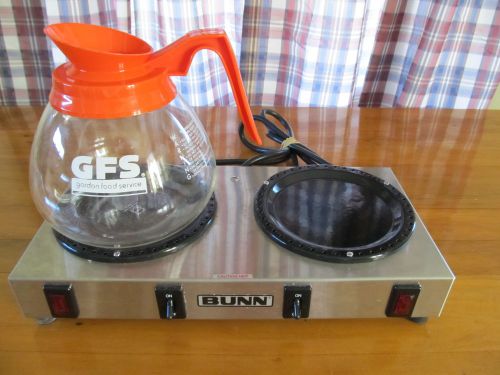 Bunn Stainless Double Coffee Pot Warmer WX2 Commercial - WORKS w/ decaf pot!