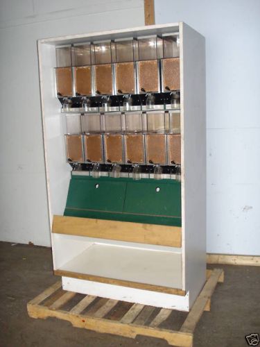 12 ssteel, acrylic coffee bean dispensers with cabinet for sale