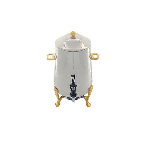 Stainless Steel Coffee Urn with Gold Accents – 3 Gallon - Banquet Buffet Warmer