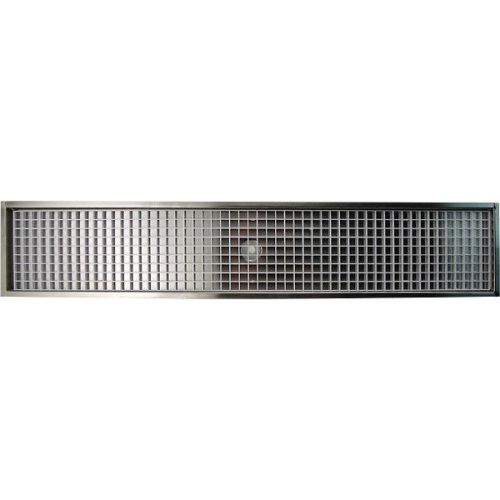 35 7/8&#034; flanged mount drip tray - stainless steel - with drain - draft beer bar for sale