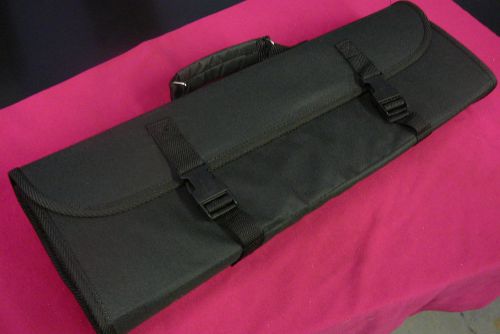 Chef Knife Roll Bag Case Black Nylon Canvas  10 Pocket.
