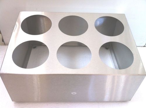 Flatware Cylinder Stainless Steel Holder With 6 Holes ( NEW )