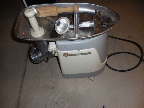 Nice Toledo Commercial Restaurant Table Top Meat Grinder Chopper w/ attachments
