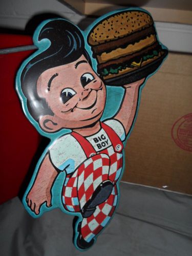 Embossed metal 50s bob&#039;s big boy burger hamburger fast food restaurant sign for sale