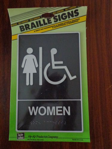 HY KO 3D w/Braille COMMERCIAL WOMEN HANDICAP RESTROOM SIGN