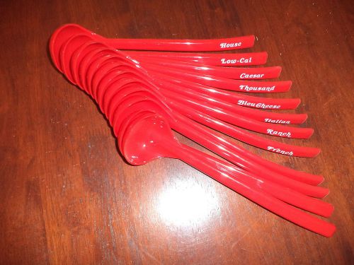 set of 12 red dipping ladles 9.5 inch 329-0287-05 catering restaurant