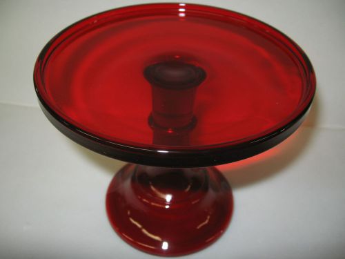 Ruby red Glass cake serving stand / plate platter pedestal raised tray cupcake