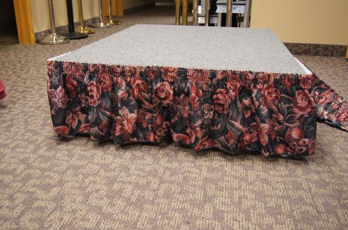 11&#034; shirred pleat stage skirting x 40&#039; long with velcro in tapestry color for sale