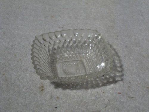 Old Vintage Clear Textured Embossed Glass Dish Old Serving Dish, Candy Dish