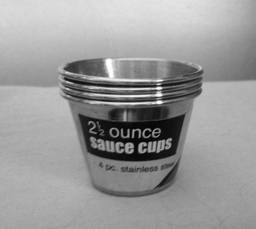 Set of 4 Stainless Steel Sauce Cups - 2 1/2 oz each