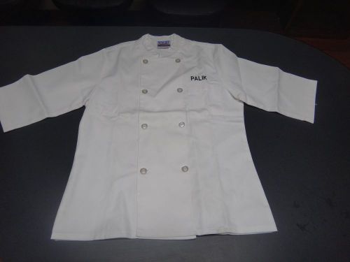 Chef&#039;s jacket, cook coat, with palik  logo, sz x-small  newchef uniform for sale