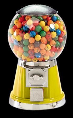 Classic Bubble Bulk Gumball/Candy Machine - YELLOW