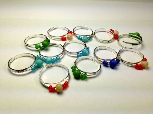 1&#034;  Beaded Rings - in individual clear plastic capsules -      (250 Count)