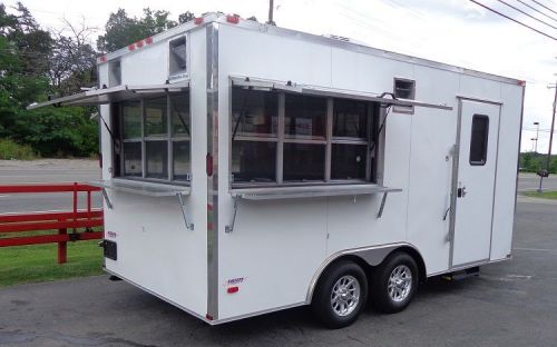 Concession Trailer 8.5&#039;x16&#039; White - Event Food Catering Enclosed Kitchen