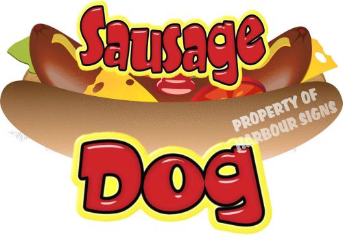 Sausage Dog Decal 18&#034; Hot Dog Cart Concession Food Truck Van Stand Vinyl Sticker