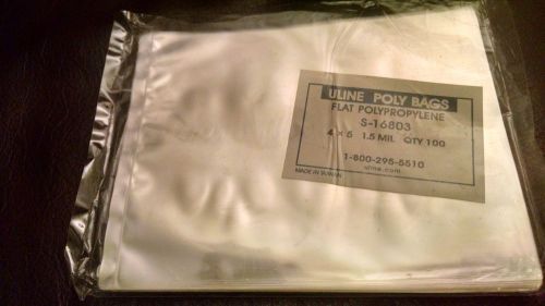 Uline 4 x 5 Flat Poly Bag 1.5 mil (100 per pack)