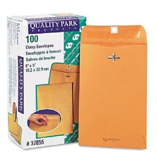 100 Quality Park Clasp Envelope 6 x 9 Kraft Brown Gummed Flap Documents Booklet