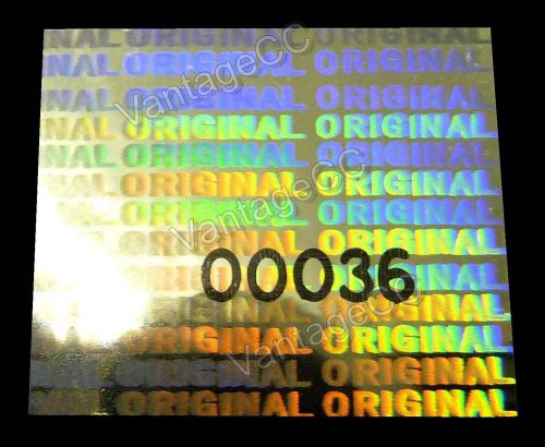 1008x large 25mm x 20mm security hologram numbered labels, stickers, &#034;original&#034; for sale