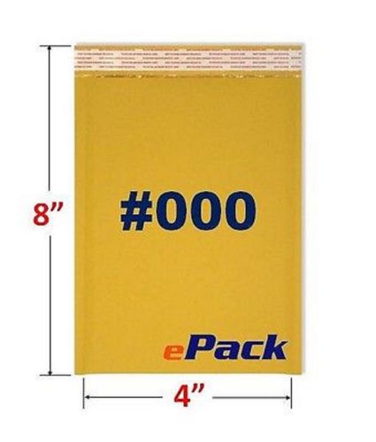 #000 Kraft Bubble Padded Envelopes 4.5&#034; x 8&#034; Mailers Bags 100pcs